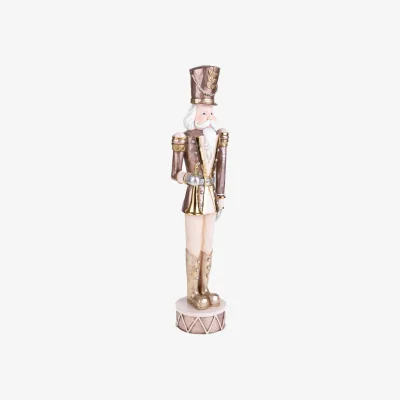 Casa by JJ Frederic Rose Gold Glitter Nutcracker 52cm high