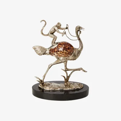 Casa by JJ Saharan Dreams (Monkey On An Ostrich) Sculpture
