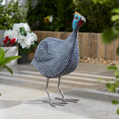 Dunelm Blue Iron Guinea Fowl Sculpture Blue