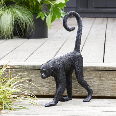 Dunelm Resin Spider Monkey Garden Ornament Black