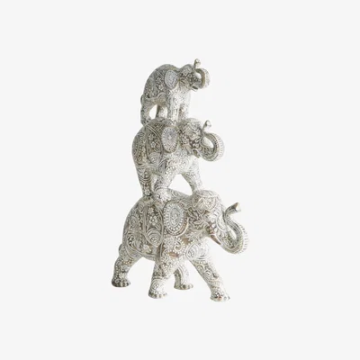 Dunelm Stacking Patterned Elephants Brown and White