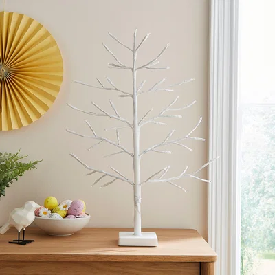 Dunelm 2ft White Table Top Twig Tree White