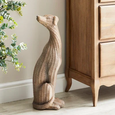 Dunelm Resin Wicker Greyhound 60cm Brown