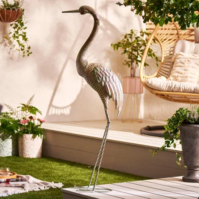 Dunelm Metal Heron Decor MultiColoured