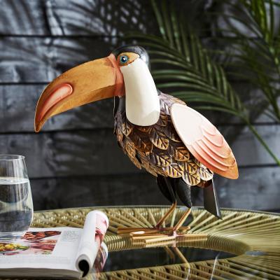 Dunelm Iron Toucan Sculpture MultiColoured