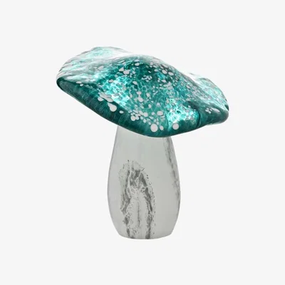 Dunelm Objets d'Art Glass Teal Toadstool Ornament