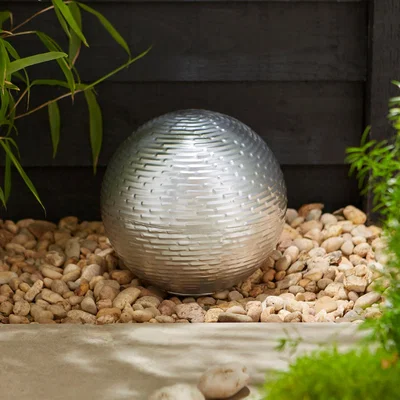 Dunelm Silver Iron Zen Globe Sculpture Silver