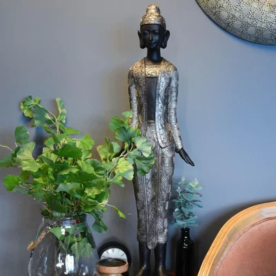 Dunelm Standing Buddha Statue Silver