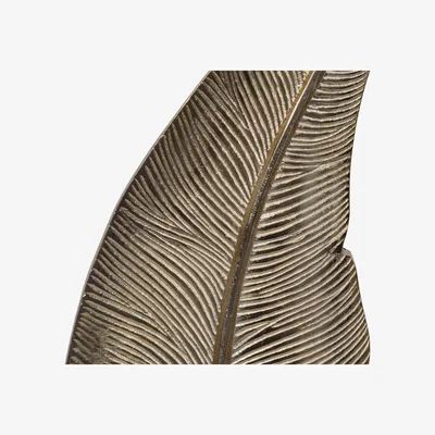 Furniture Village Aluminium Feather Leaf Sculpture