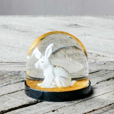 Graham & Green White Rabbit Snow Globe