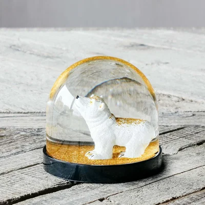 Graham & Green Gold Polar Bear Snow Globe