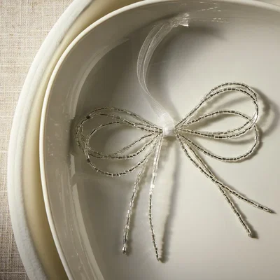 Habitat Bayswood Beaded Bow Hanging Decoration