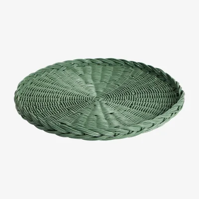 Habitat Habitat Handwoven Rattan Decorative Tray - Green
