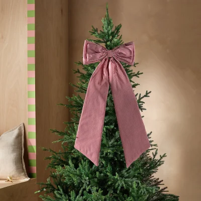 Habitat Habitat Extra Large Striped Bow Christmas Decoration