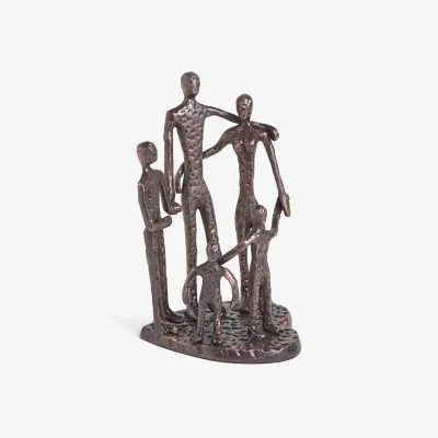 John Lewis John Lewis & Partners Heart Family Aluminum Sculpture, H28cm, Bronze