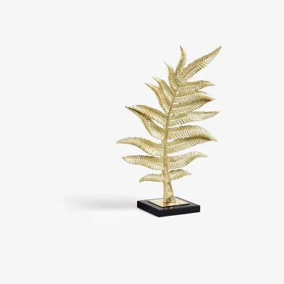 John Lewis John Lewis & Partners Leaf Sculpture, H44cm, Gold