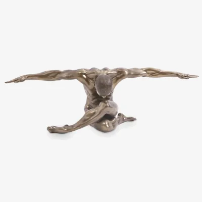 John Lewis Libra Keswick Male Nude Arms Outstretched Oversized Sculpture, H44cm, Antique Bronze