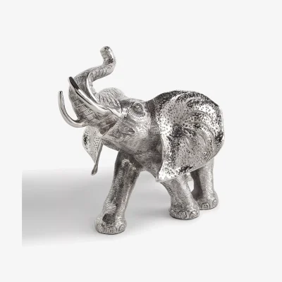 John Lewis John Lewis & Partners Elephant Sculpture, H20cm, Antique Silver