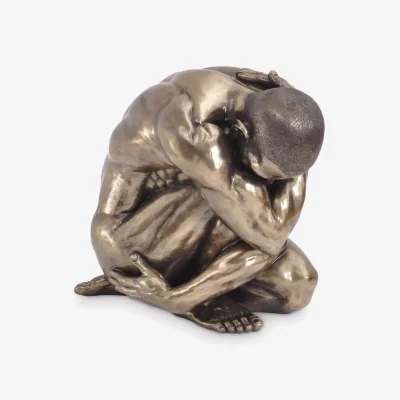 John Lewis Libra Keswick Male Nude Curled Up Large Sculpture, H45cm, Antique Bronze