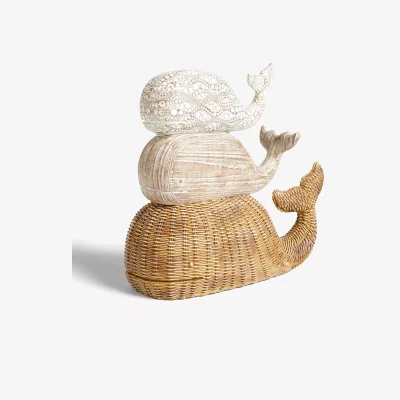 John Lewis John Lewis & Partners Stacked Whales Sculpture, H29.5cm, Natural