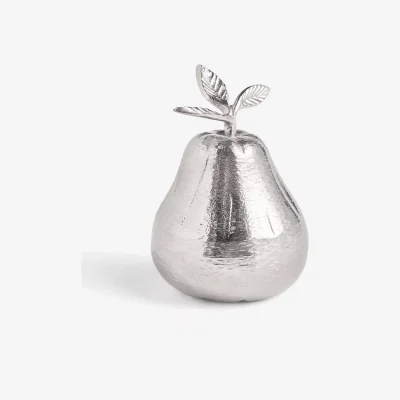 John Lewis John Lewis & Partners Metal Pear Sculpture, H19.5cm, Silver