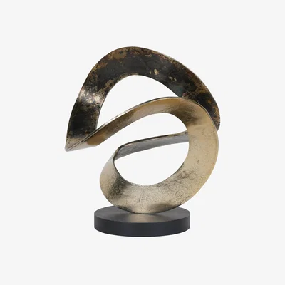 John Lewis Libra Interiors Ribbon Knot Sculpture, H29cm, Antique Bronze