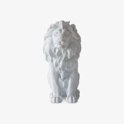 John Lewis John Lewis & Partners Sitting Lion Garden Sculpture, H24cm, White