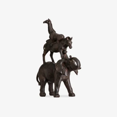 John Lewis John Lewis & Partners Stacking Animal Menagerie Sculpture, Antique Bronze, H45cm