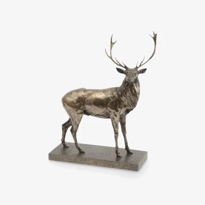 John Lewis Libra Stag Sculpture, H50cm, Antique Bronze