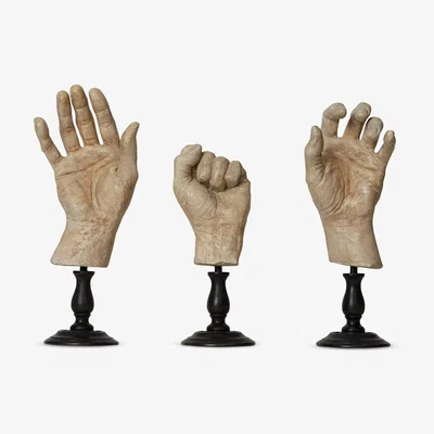 John Lewis Pure White Lines Hand Study Sculpture, Set of 3, Natural/Black