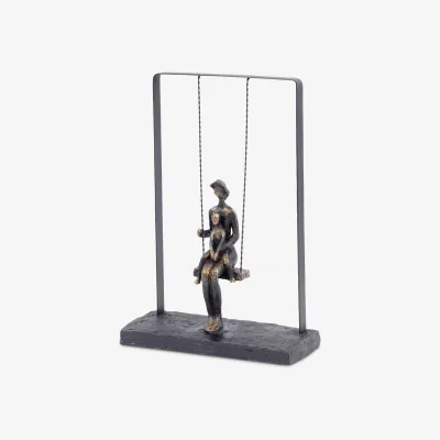 John Lewis Libra Mother & Child on a Swing Sculpture, H32cm, Bronze