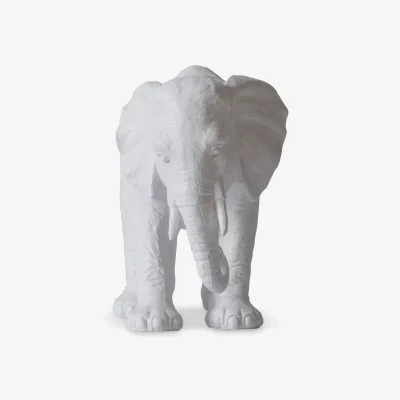 John Lewis John Lewis & Partners Elephant Garden Sculpture, White, H18cm