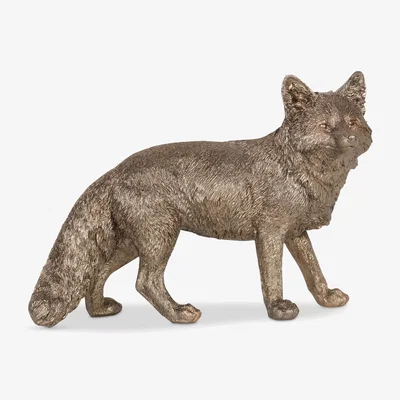 John Lewis Laura Ashley Standing Fox Sculpture, H10cm, Gold