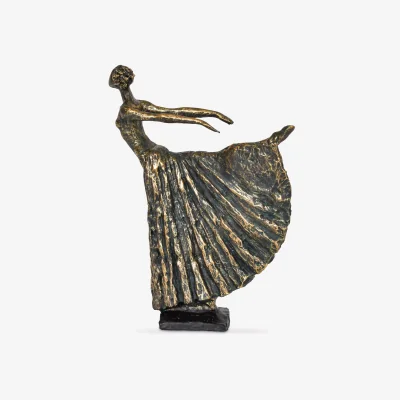 John Lewis Libra Standing Female Ballet Dancer Sculpture, H32cm, Antique Bronze