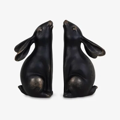 John Lewis Libra Interiors Hare Bookend Sculpture, Set of 2, Metallic Bronze