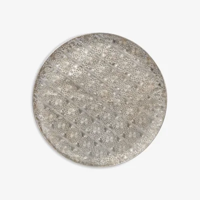 John Lewis Libra Interiors Ornamental Filigree Iron Disc Wall Sculpture, 100cm, Silver