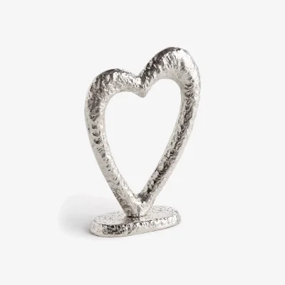 John Lewis John Lewis & Partners Heart Sculpture, Silver, H28.5cm