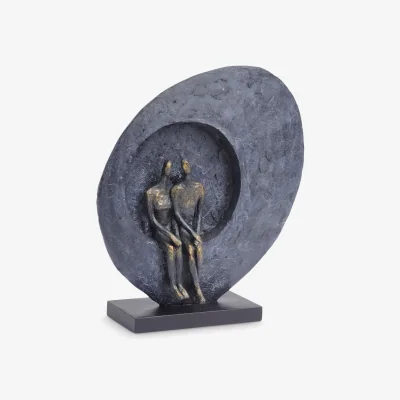 John Lewis Libra Interiors Abstract Couple Sculpture, H33cm, Antique Bronze/Grey