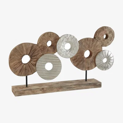 La Redoute 63x35cm Wooden Disc Sculpture
