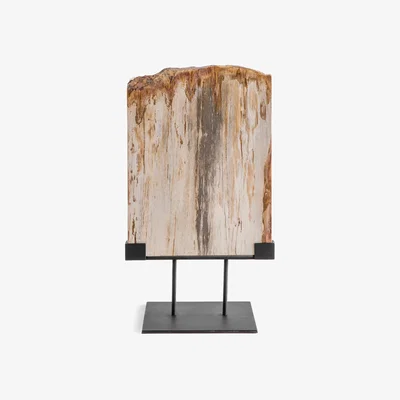 La Redoute Kayu Petrified Wood Sculpture on Metal Base