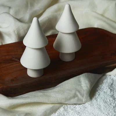 Layered Lounge Tiered Ceramic Trees Set of 2