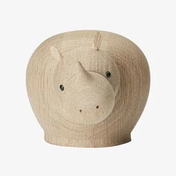 Made in Design Rina MEDIUM Figurine - / Rhinoceros - L 20.5 cm by Woud Natural wood