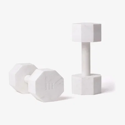 Made in Design Lvdis - Haltères Large Sculpture - / Set of 2 - Marble / H 24 cm by Seletti White