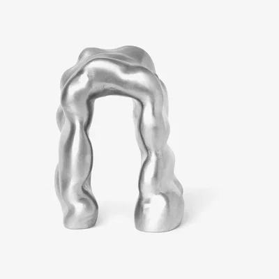 Made in Design Morf Sculpture - / Recycled aluminium - 14 x 10 cm x H 18,5 cm by Ferm Living Grey/Silver/Metal