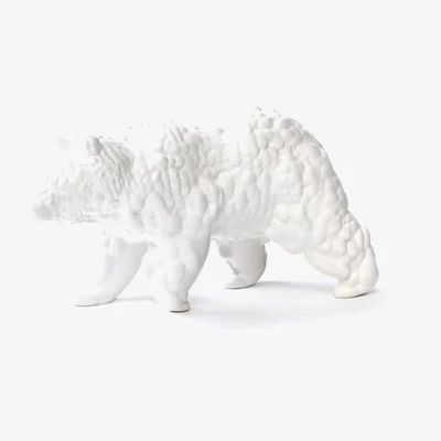 Made in Design Orso Large Figurine - / 3D modelled ceramic - L28 cm by Moustache White