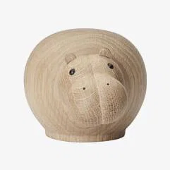 Made in Design Hibo SMALL Figurine - / Hippopotamus- L 12 cm by Woud Natural wood
