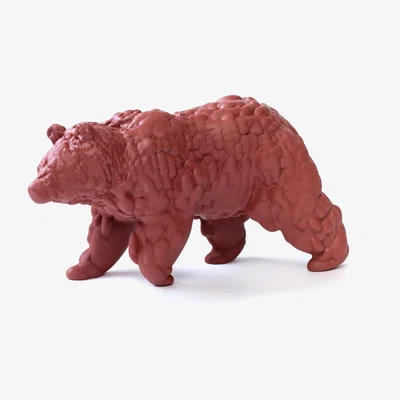Made in Design Orso Large Figurine - / 3D modelled ceramic - L28 cm by Moustache Brown