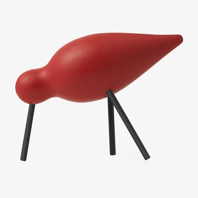 Made in Design Oiseau Shorebird M Decoration - / L 15 x H 11 cm by Normann Copenhagen Red