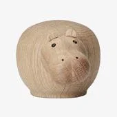 Made in Design Hibo MINI Figurine - / Hippopotamus - L 9 cm by Woud Natural wood