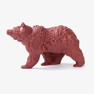 Made in Design Orso Small Figurine - / 3D modelled ceramic - L 18 cm by Moustache Brown